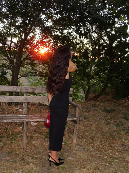 Tubino midi nero aderente