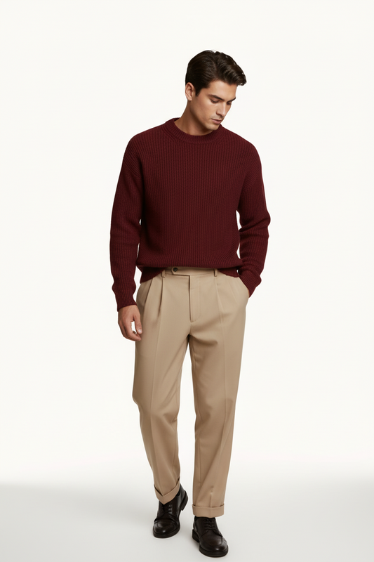 Maglione bordeaux uomo